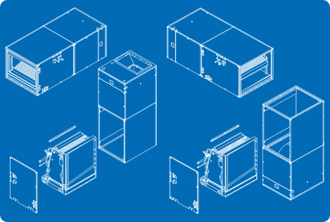 upflow downflow blue DX Air Handler