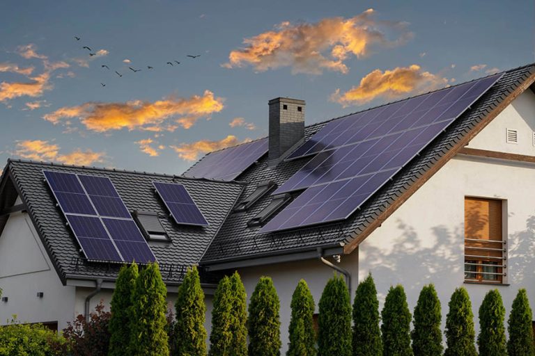 Solar Panels On A Rooftop