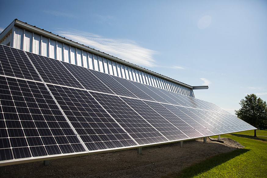 full panel of solar Hoffman Lake House