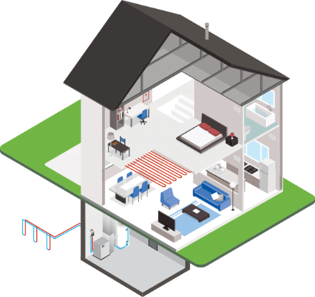 geothermal home cutaway NY Geothermal
