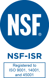 registered to ISO 9001 14001 45001 blue transparent Anniversary